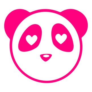 Heart Eyes Panda Decal (Hot Pink)